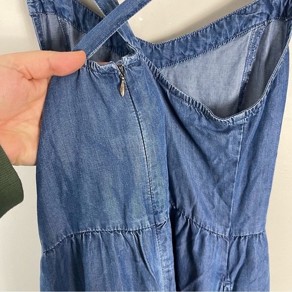 Mountain Warehouse 100% Tincel chambray knee length dress SZ 6 blue lightweight - Picture 6 of 13